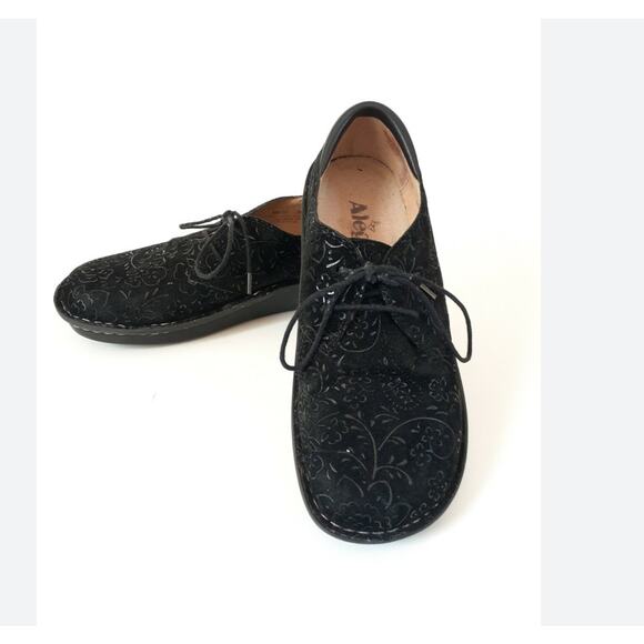 Alegria  Women Bree Black Sprigs Oxford shoes Sz. 39/9 NWOT Comfort, Nursing - Picture 1 of 9